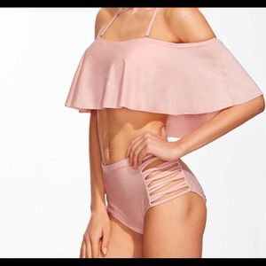 NEVER WORN PINK BANDEAU SWIMSUIT